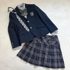 美品 コムサイズム 卒服 150 フォーマルスーツ ブラウンチェック ブレザー