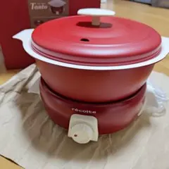 や*こ様 récolte Tanto 赤 保温調理鍋 たこ焼きプレート付き