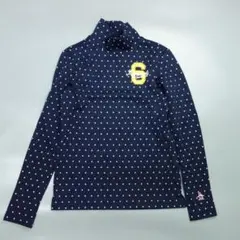 6851 美品 マンシングウェア 総柄 ハイネックシャツ レディース M