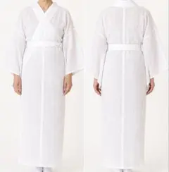 麻　白　長襦袢　夏の透け感涼しげ　未使用品　絽半襟サービス　裄66袖丈49のサムネイル