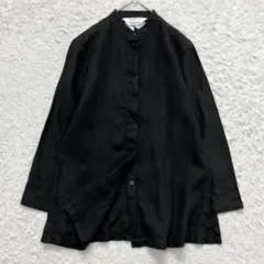 yuni haoriジャケット 黒 F レーヨンリネン ゆったり日本製 yuni（ユニ ）の「リネンレーヨンナイロン haori ジャケット