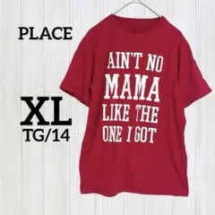 PLACE 【XL(TG/14)】 Tシャツ レッド 半袖 キッズ レディース