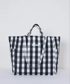 GAP ギャップ トートバック ブラックギンガムチェック - メルカリ