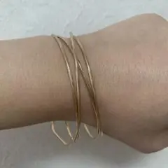 ピンクゴールド　ゴールド　バングル　2個セット