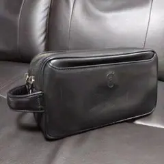 【美品‼️】NINO CERRUTI ブラックレザー クラッチバッグ