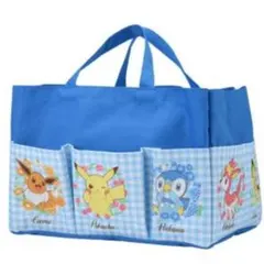 【新品タグ付】ポケットモンスタープラチナムザッカポケット付収納バッグ ブルー 青