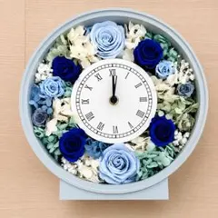 プリザーブドフラワーの花時計　フレンチグレー　ウェディングギフトにのサムネイル