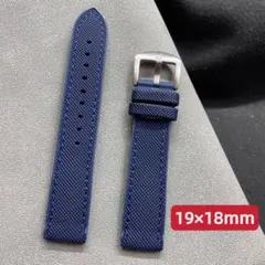 19mm ラバーベルト 時計ベルトメンズ オメガ セイコー交換ベルト ネイビーのサムネイル
