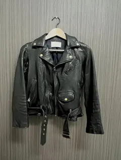 美品　beautiful people ライダース レザージャケット 黒 150