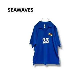 【シーウェイブス】ポロシャツ　ウェア　プリント　カジュアル　スポーツ　LL
