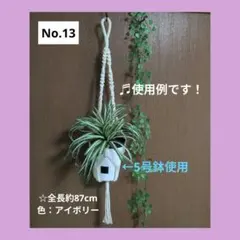 《マクラメ✿プラントハンガー》（全長約87cm／色：アイボリー）のサムネイル