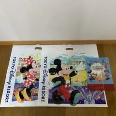 【ディズニーリゾート】下敷き ＆ ショップ袋 2枚セット（ミッキー・ミニー）