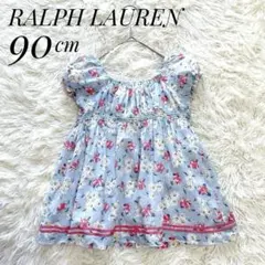 【美品】RALPH LAUREN　パフスリーブワンピース　花柄　24M／90cm
