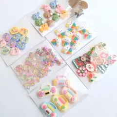 デコパーツまとめ売り　恐竜　ハンドメイド　チャーム　クリスマス　クマ　サンタ　虹