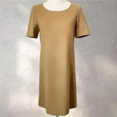 【ノーリーズ】38サイズ/ワンピース/キャメル/大人シック/シルク混/半袖のサムネイル