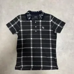値下げ！PEARLY GATES ポロシャツ チェック柄 ブラック サイズ1のサムネイル
