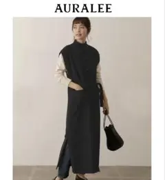 auralee ミニワンピース　ネイビー auralee ミニワンピース ネイビー - メルカリ
