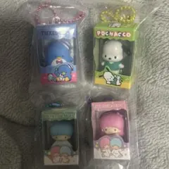 ポチャッコ・リトルツインスターズ・タキシードサム キーホルダー 4点セット