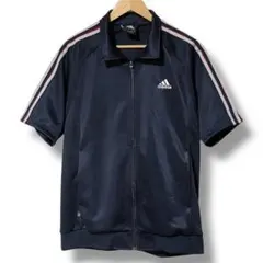 adidas トラックジャケット 半袖 XO ネイビー ロゴ