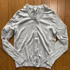 バナナリパブリック ビーズ付き シルク入りカーディガン(Mサイズ•グレー)