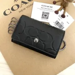 新品 COACH コーチ キーケース ブラック キーケース