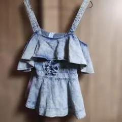 フリル デニムビスチェ 　かわいい　軽量　デニム好きな方どうぞ　カジュアル