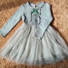 ミントグリーン 長袖 ワンピース 140cm