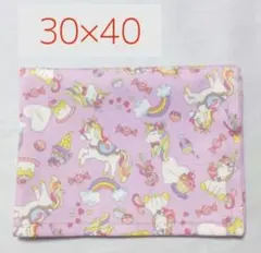 ハンドメイド473 裏地無しランチマット25×35ユニコーン スイーツ 2枚