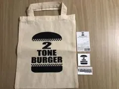2 tone burger ステッカー　トートバッグ　ハンバーガー