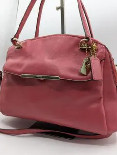 良品✨ コーチ 2wayバッグ レザー ピンク 0P6