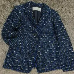 ウィムガゼット ツイードジャケット ブルー