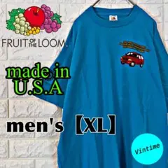 y563【FRUIT OF THE LOOM】プリントTシャツ【メンズL】ブルー - メルカリ