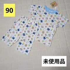 【90cm】アンパンマン 半袖 パジャマ 上下 ルームウェア 寝巻き ブルー