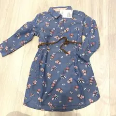 新品H&M 花柄長袖ワンピース 100