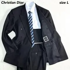 未使用級 クリスチャンディオール スーツ セットアップ ダブル L ブラック