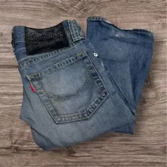 RODEO CROWNS 25インチ 裾リメイク風 切り替え 美脚 デニムパンツ