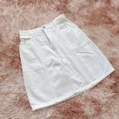 レトロガール RETRO GIRL（F）ホワイト デニムスカート ミニ 台形