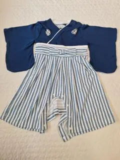 袴風ロンパース　こどもの日　端午の節句　男の子　80cm　水色　ブルー