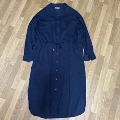 niko and... シャツワンピース ネイビー　長袖　無地　シンプル