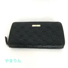 GUCCI グッチ シマ ラウンドファスナー 長財布 ブラック - メルカリ