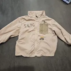 ベージュ ジャケット 90cm 恐竜の刺繍