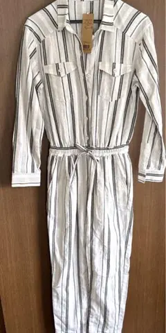 新品タグ付き　OZOC オゾック オールインワン　 つなぎ ストライプ M