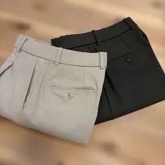 【2枚セット&新品】UNIQLO タックワイドパンツ