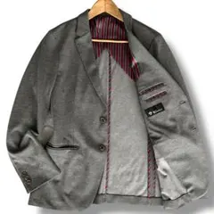 【美品】タケオキクチ ストレッチ アンコン テーラードジャケット グレー L