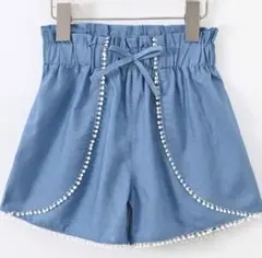 《新品/即日発送》#キッズ　デニムブルー ショートパンツ　110cm