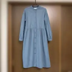 SEASON REASON くすみブルー系コーデュロイワンピース Mサイズ