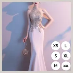 花柄、刺繍、マーメイドライン、ウェディング、パーティー、ホルターネック