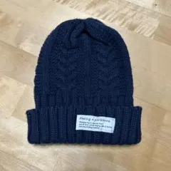 う*ん様 ニット帽 ネイビー フリーサイズ