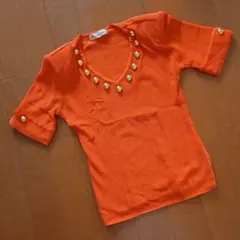 ANDRE LUCIANO vintage ビジューVネック 半袖サマーニットのサムネイル