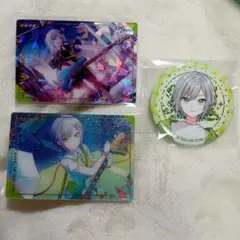 プロセカ　日野森志歩　 缶バッチ　ウエハースカード2枚